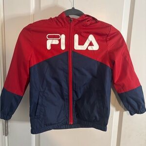 Fila Red and Blue Hooded Jacket boys size 5/6 kids EUC